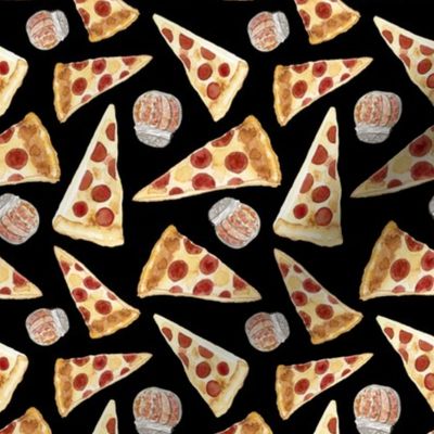 20-05h Pepperoni Pizza Cheese Food Black _ Miss Chiff Designs