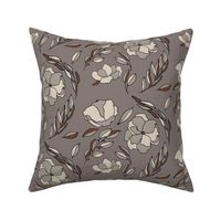 Large Taupe Floral on Taupe