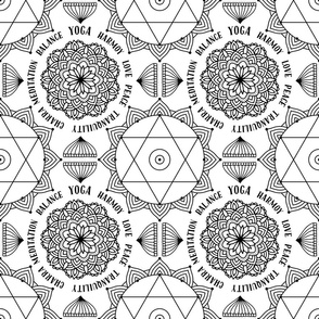 Yoga Mandala Typography Pattern