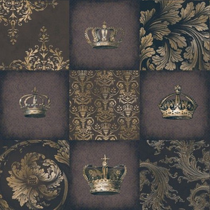 Royal Crown Vintage Pattern Brown