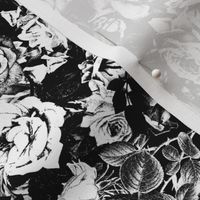 Black White Romantic Rose Pattern