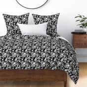 Black White Romantic Rose Pattern