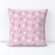 rabbits on pink