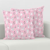 rabbits on pink