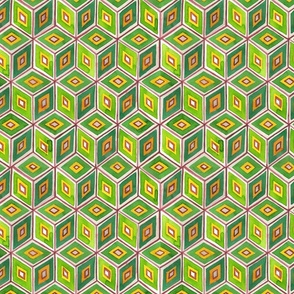 Cubes green and yellow 