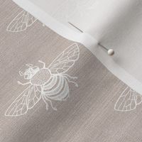 Baby Bee Oatmeal Rustic Linen