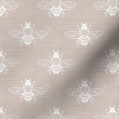 Baby Bee Oatmeal Rustic Linen