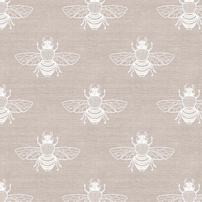 Baby Bee Oatmeal Rustic Linen