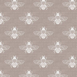 Baby Bee White on Burlap