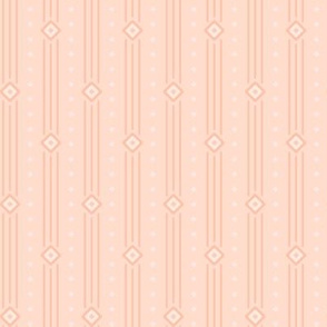 Peach Summer Stripe: Blush Peach Diamond Stripe, Thin Stripe