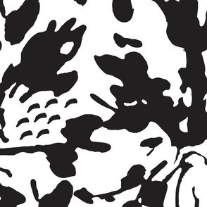 20-05b Black White Floral Abstract