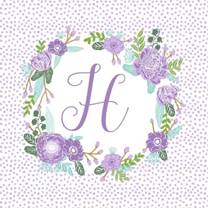H monogram personalized flowers florals painted flowers girls sweet baby nursery