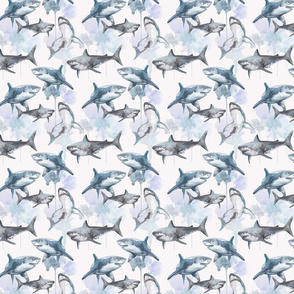 Watercolour Sharks 