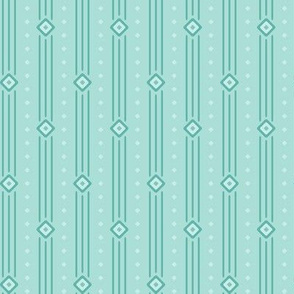 Turquoise Summer Stripe: Dusty Turquoise Diamond Stripe, Thin Stripe 