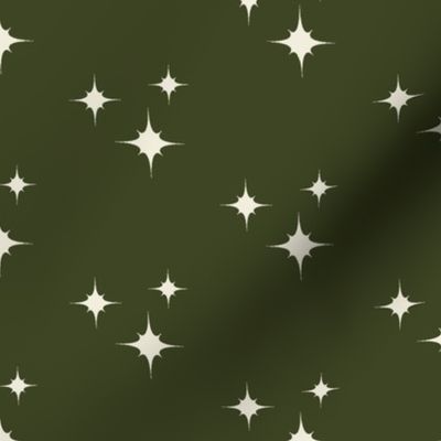 Muslin Stars on Winter Green