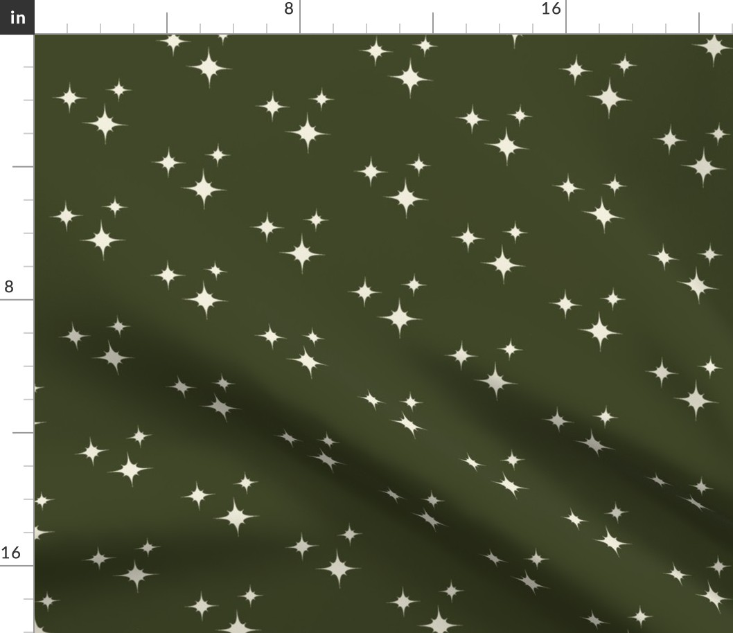 Muslin Stars on Winter Green