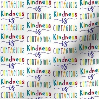 Kindness is contagious text in multicolors - be nice