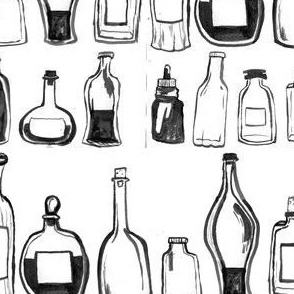 Inky Apothecary Bottles