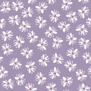 White Daisy Flower Purple | Birthday Babe|Renee Davis