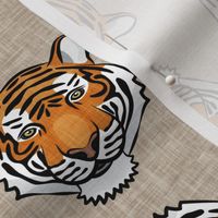 tigers - tossed on beige - LAD20