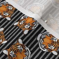 (small scale) tigers - tossed on black stripes - LAD20
