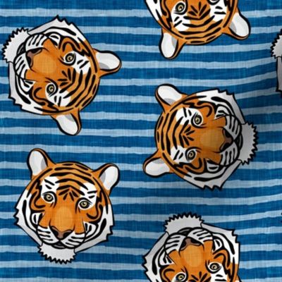 tigers - tossed on blue stripes - LAD20