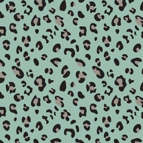 SMALL Africa Africa Leo Print Aqua Black Taupe