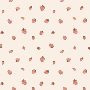 Strawberry on light cream background (small scale)