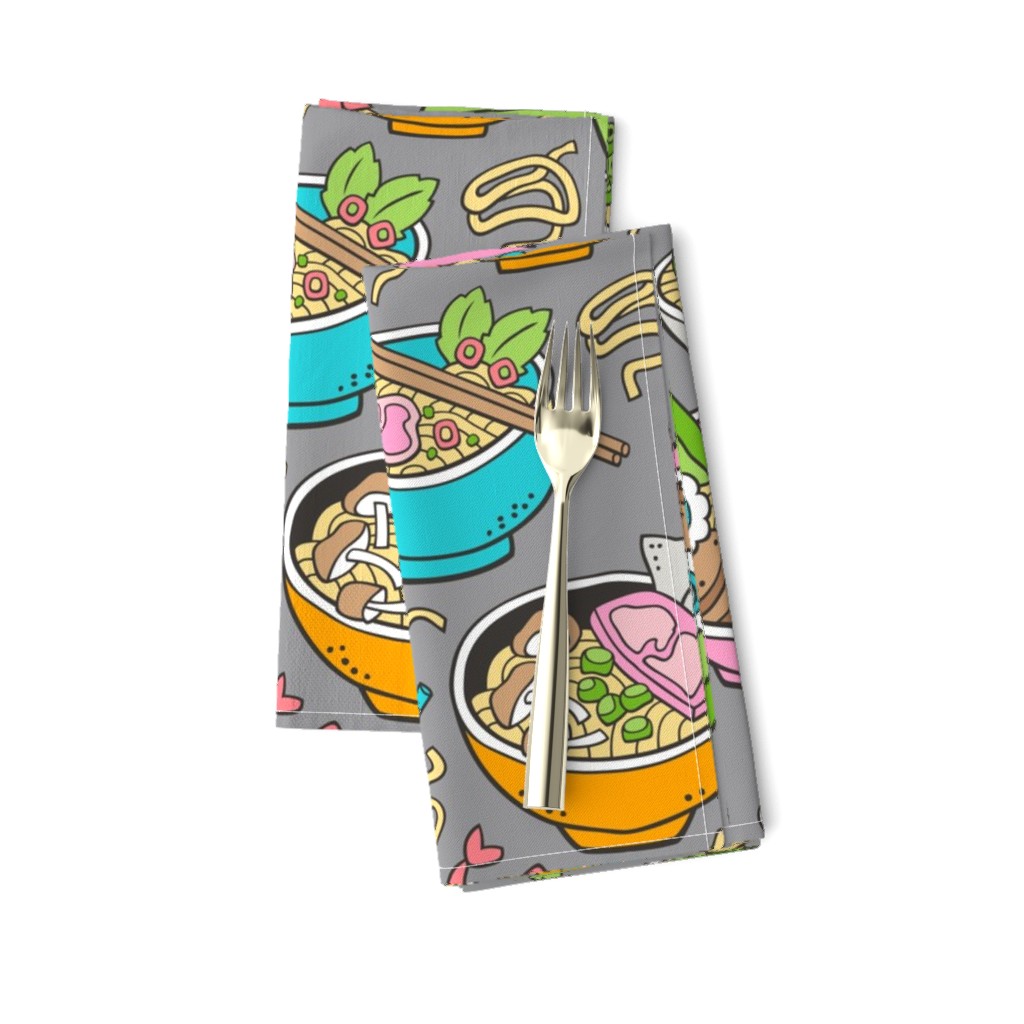 Noodles Ramen Food on Grey Large