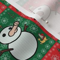 Christmas Penis Snowmen Sweater Pattern (not ugly) - red and green