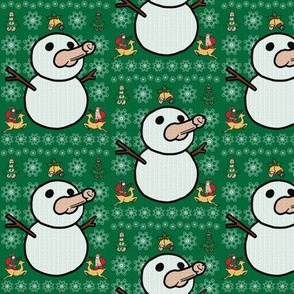 Christmas Penis Snowman Sweater Pattern (not ugly) - green