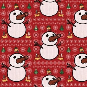 Christmas Penis Snowman Sweater Pattern (not ugly) - red
