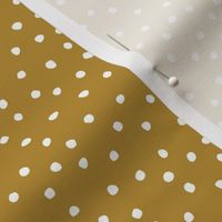 mustard base white dots