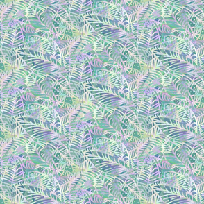 Batik Leaves Lavender Green 300