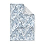 Stylish Swans in Monochrome Blue Grey and White - small