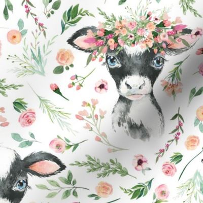 floral baby cow
