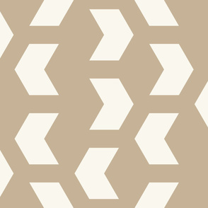 Cream half hexagons on beige // Modern and minimal 
