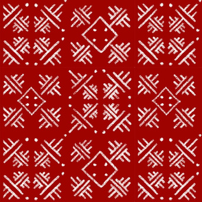 Handmade tribal  red and white