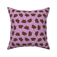 brindle pitbull fabric - tossed pitbulls fabric - purple