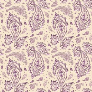 Plum and Champagne Paisley