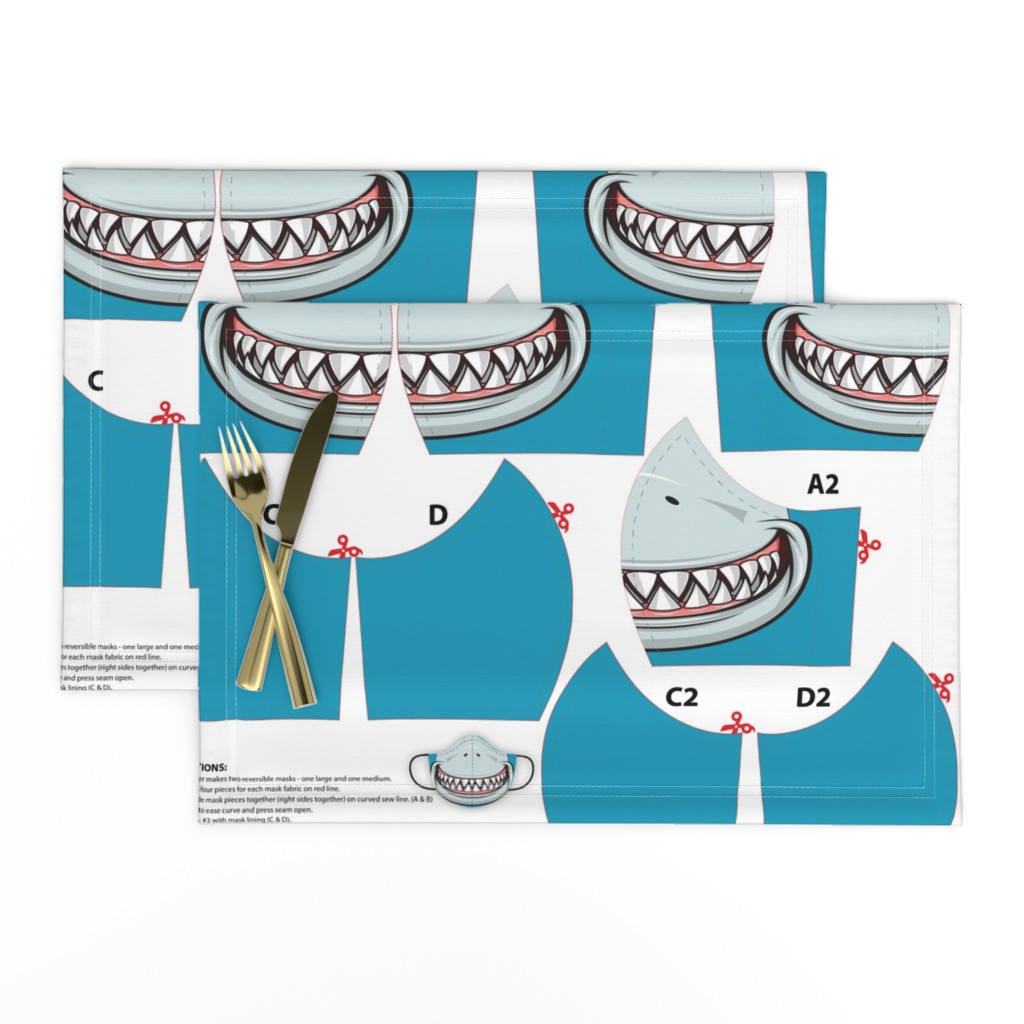 Shark Face Mask Panel - Make 2 masks in one fat quarter
