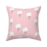 Little ice cream cone and confetti disco dip summer snack kids cinnamon soft pink girls LARGE