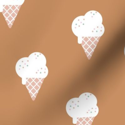Little ice cream cone and confetti disco dip summer snack kids cinnamon brown neutral LARGE