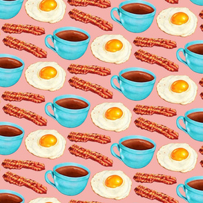 Coffee Bacon & Eggs - Pink