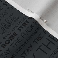 Stay the fuck home corona virus covid-19 text typography print nurse ocean charcoal black