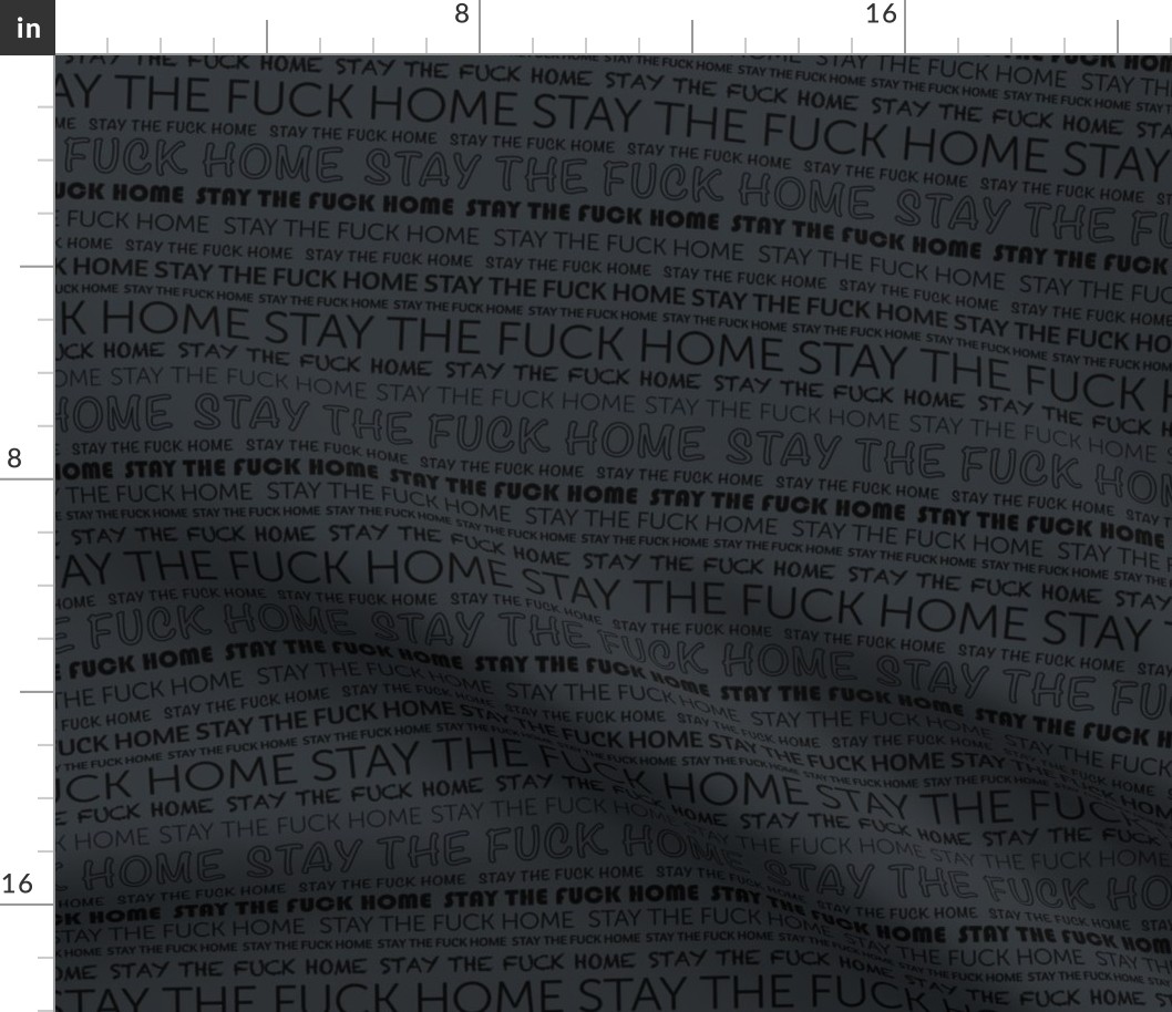 Stay the fuck home corona virus covid-19 text typography print nurse ocean charcoal black