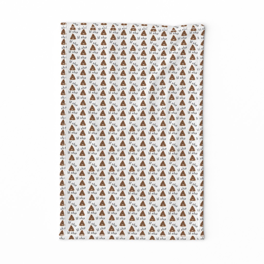 MEDIUM lil sh*t - poop, emoji, poop emoji fabric, sweary fabric - mint