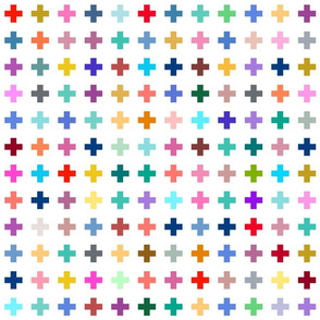 Multicolored Bright crosses, large