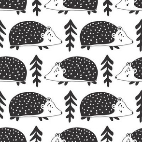 scandi hedgehogs // black and white