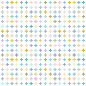 Multicolored Pastel crosses, medium